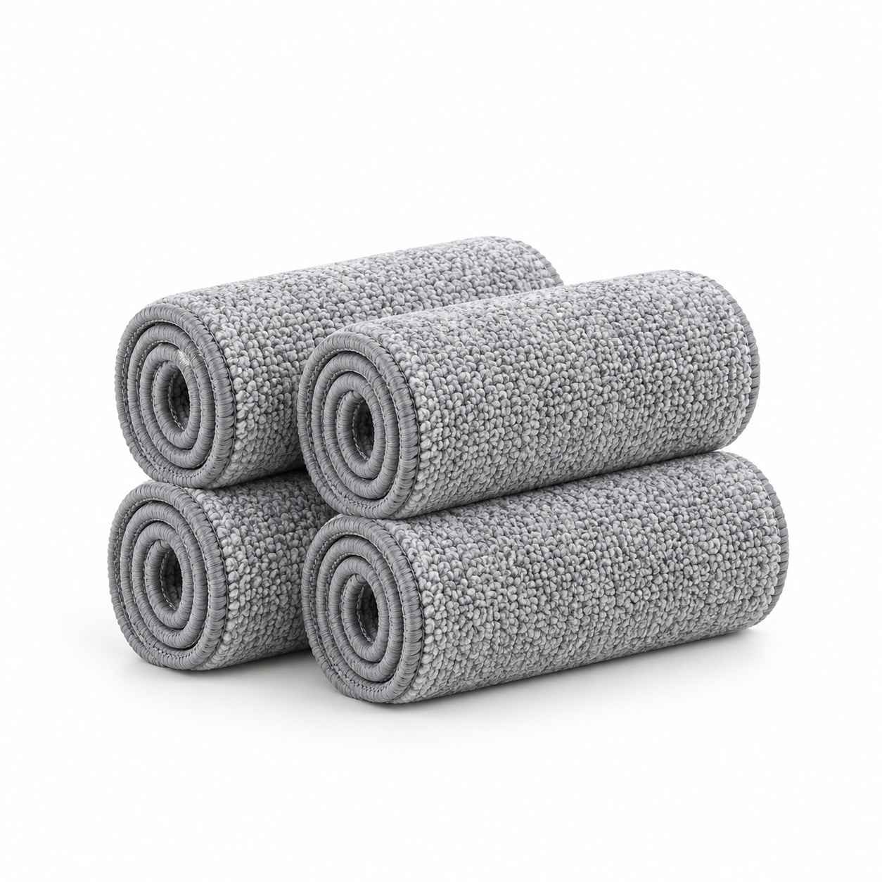 Vier gerollte Mikrofaser-Pads